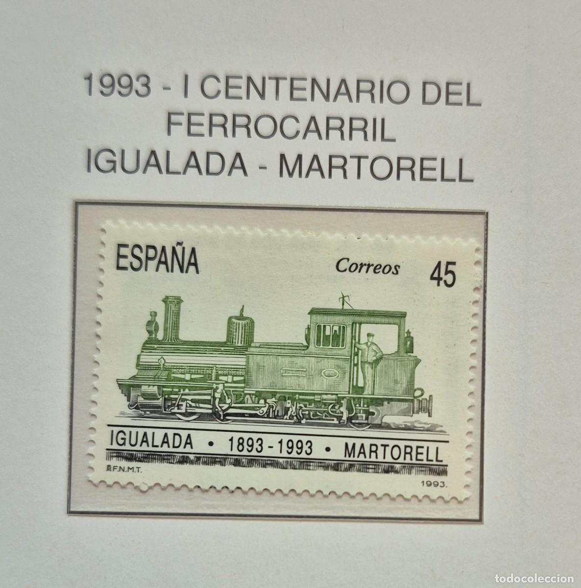 Sellos: A&ntilde;o 1993 - Edifil N 3265** - Igualada-Martorell - Nuevo sin fijasello - Se env&iacute;a el de la imagen