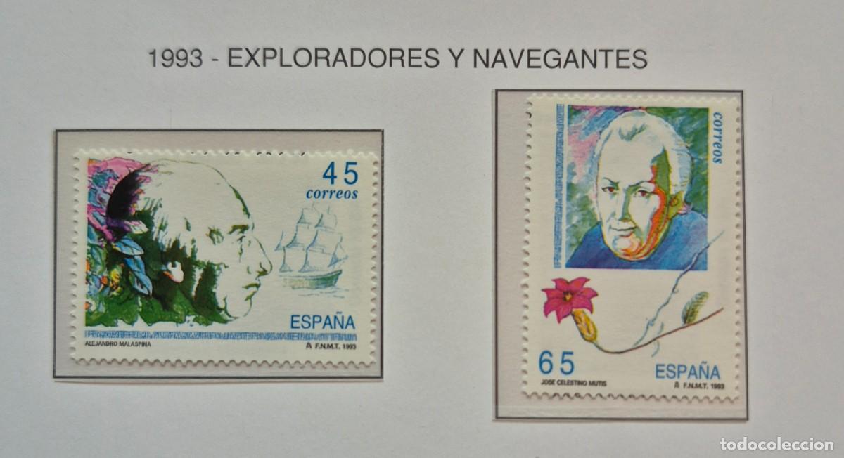 Sellos: A&ntilde;o 1993 - Edifil N 3267/3268** - Exp. y Navegantes - Nuevo sin fijasello - Se env&iacute;a el de la imagen
