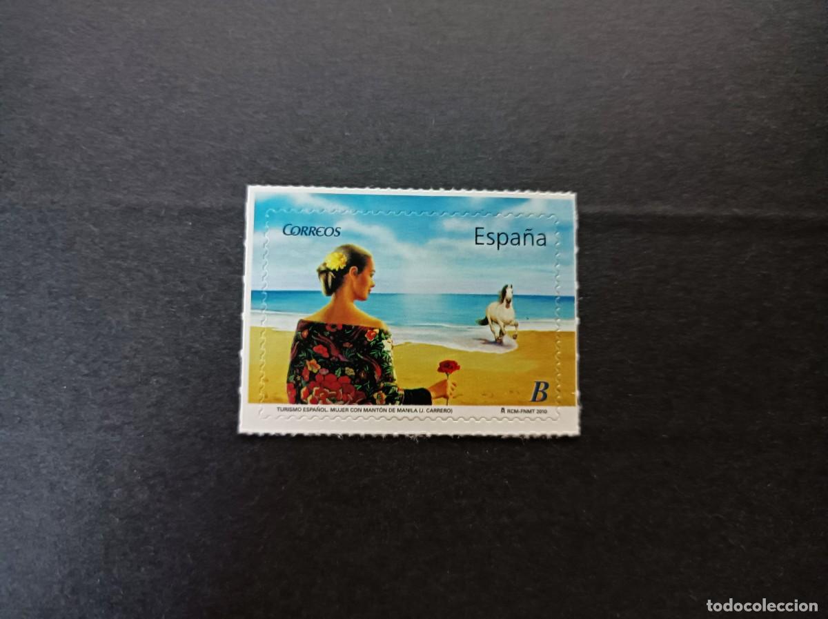 Sellos: Sello nuevo. Autoadhesivo. Turismo Espa&ntilde;ol. Mujer con Mant&oacute;n. 2 de Enero de 2010. EDIFIL 4532.