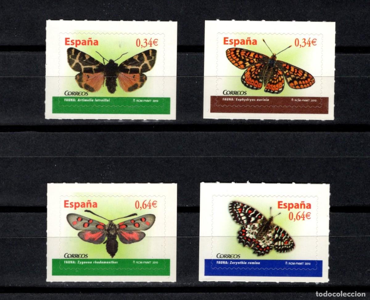 Sellos: Sellos nuevos. Autoadhesivos. Flora. Mariposas. Serie completa. 20 Enero 2010. Edifil 4533/36.