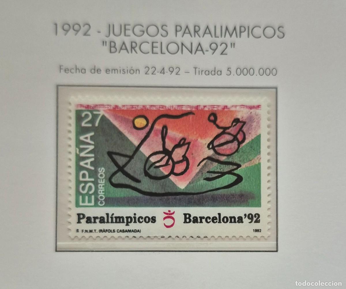 Sellos: A&ntilde;o 1992 - Edifil N 3192**- Juegos paral&iacute;mpicos - Nuevo sin fijasello - Se env&iacute;a el de la imagen