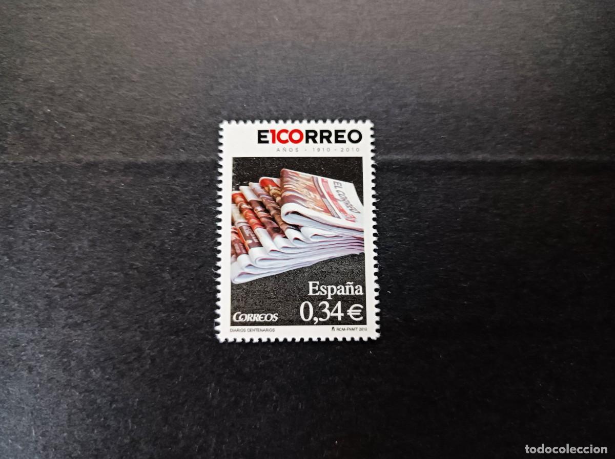 Sellos: Sello Nuevo. Diarios Centenarios. Cent&ordm; El Correo (Bilbao). 30 de Abril de 2010. EDIFIL 4562.