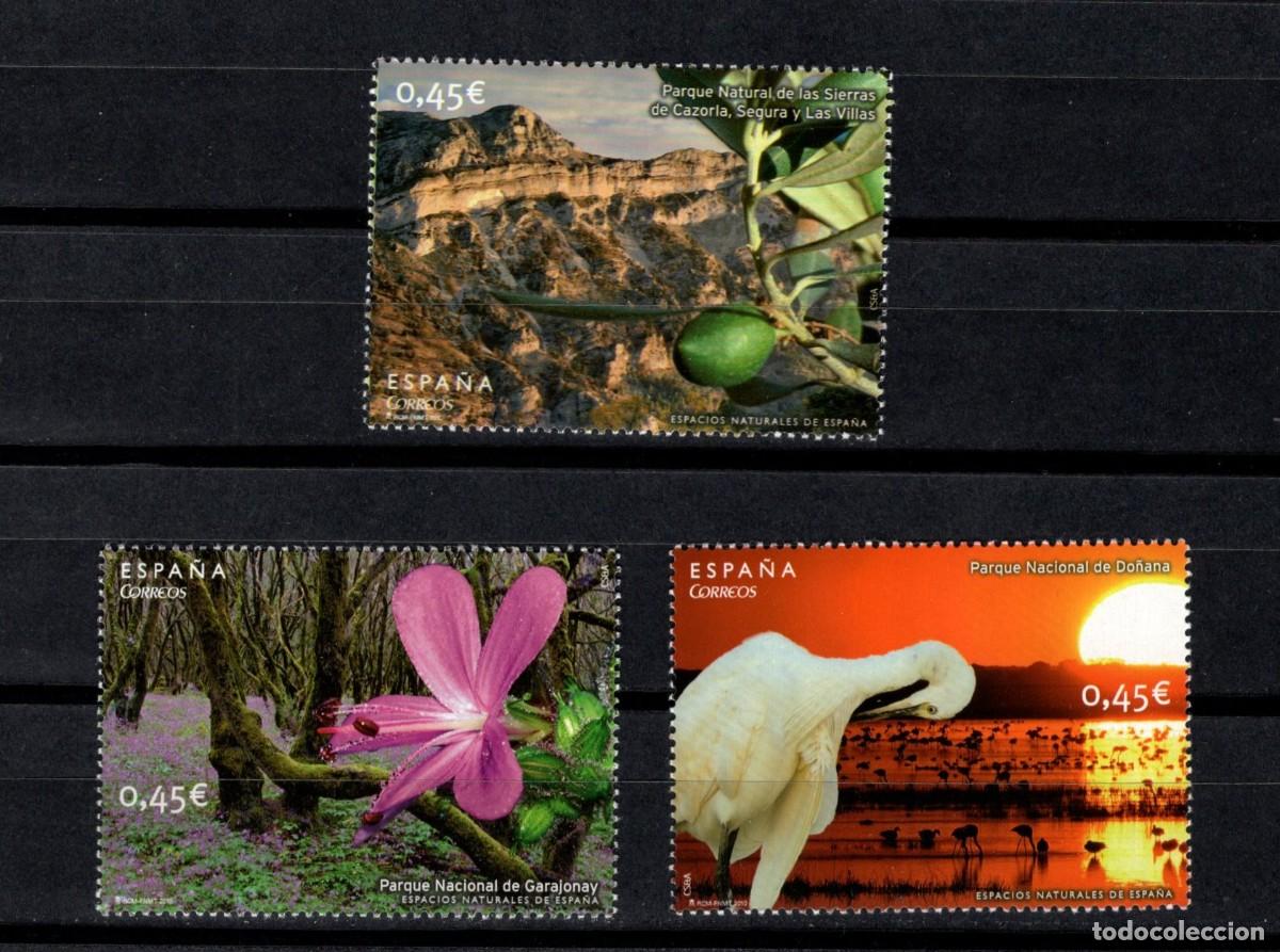 Sellos: Sello Nuevo. Espacios naturales. Serie completa. 20 Mayo 2010. Edifil 4566/68.