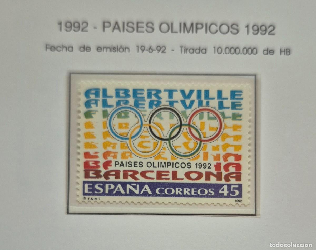 Sellos: A&ntilde;o 1992 - Edifil N 3211** - Paises olimpicos - Nuevo sin fijasello - Se env&iacute;a el de la imagen