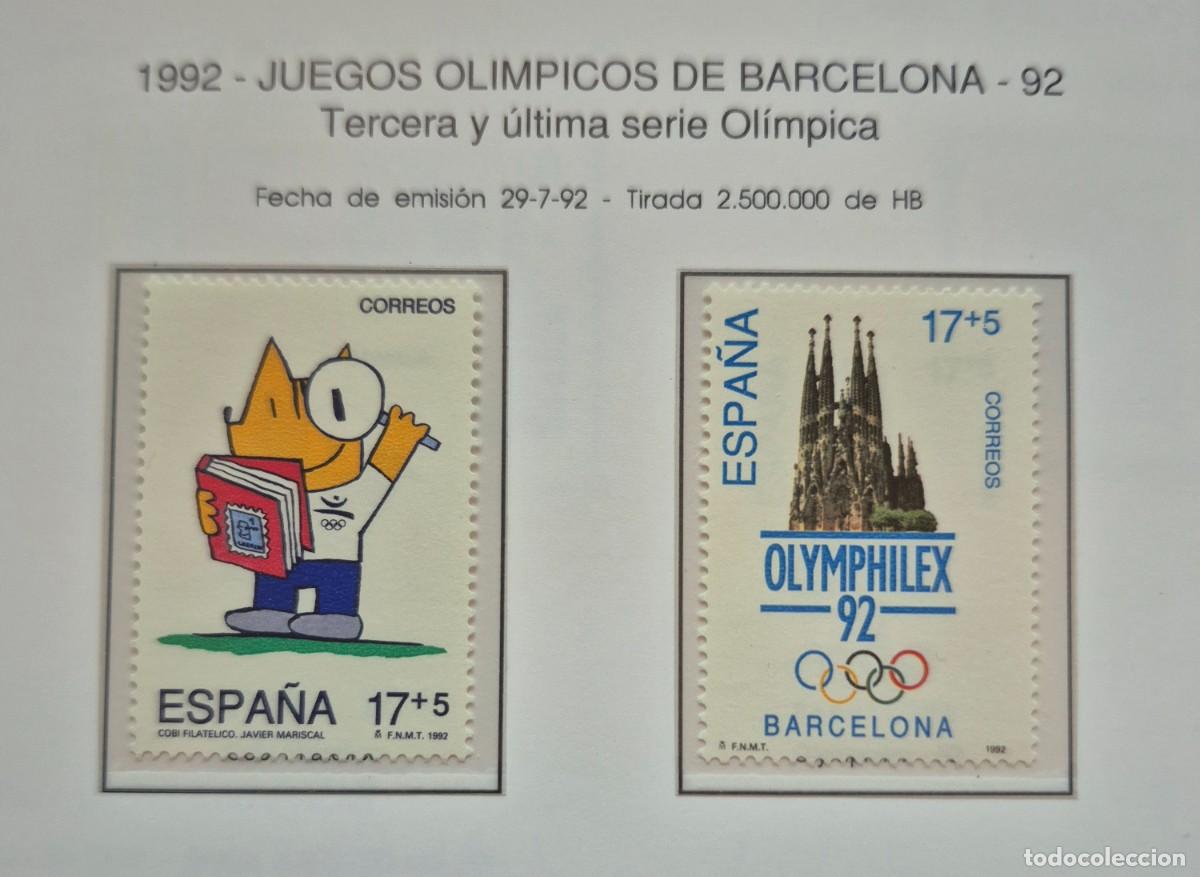 Sellos: A&ntilde;o 1992 - Edifil N 3218/3219** - Juegos Barcelona - Nuevo sin fijasello - Se env&iacute;a el de la imagen
