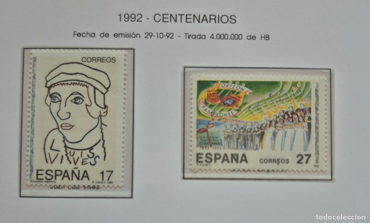 Sellos: A&ntilde;o 1992 - Edifil N 3224/3225** - Efem&eacute;rides - Nuevo sin fijasello - Se env&iacute;a el de la imagen
