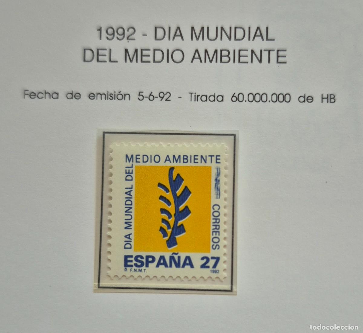 Sellos: A&ntilde;o 1992 - Edifil N 3210** - Dia del medio ambiente - Nuevo sin fijasello - Se env&iacute;a el de la imagen