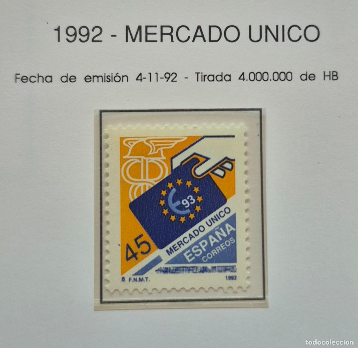 Sellos: A&ntilde;o 1992 - Edifil N 3226** - Mercado &uacute;nico europeo - Nuevo sin fijasello - Se env&iacute;a el de la imagen