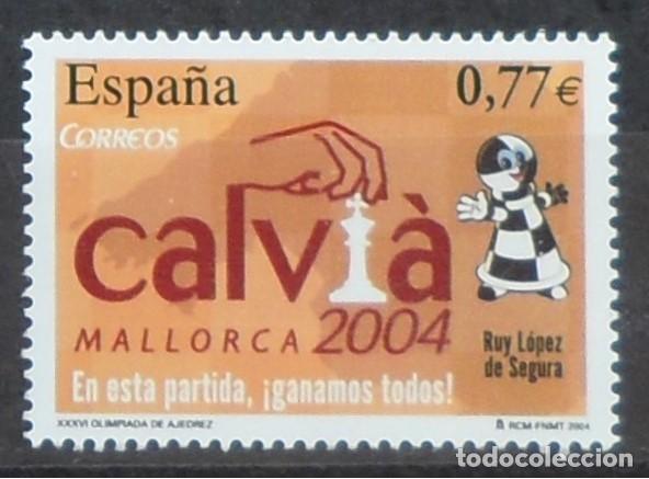 Sellos: 2004-ESPA&Ntilde;A-SELLOS NUEVOS-BAJO FACIAL 20%-VER FOTO-N&ordm;4070-OLOMPIADA DE AJEDREZ