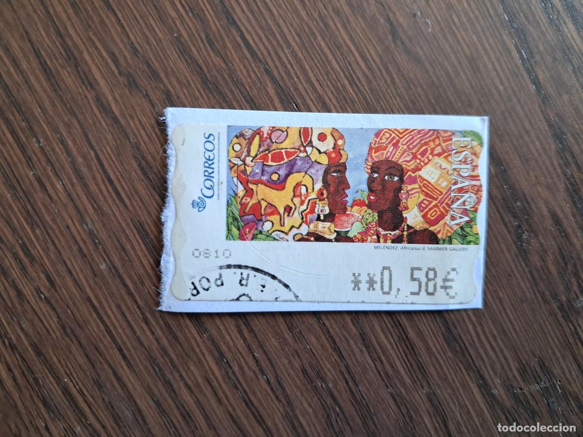 Sellos: sello, etiqueta de correos ATM de Espa&ntilde;a, Sammer gallery, africanas II, Mel&eacute;ndez.