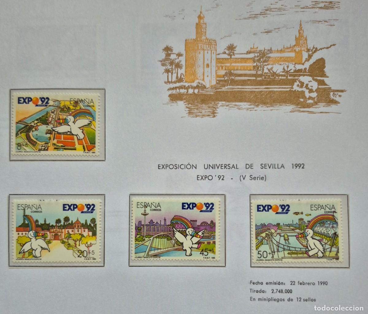 Sellos: A&ntilde;o 1990 - Edifil N 3050/3053** - Expo Sevilla 92 - Nuevo sin fijasello - Se env&iacute;a el de la imagen