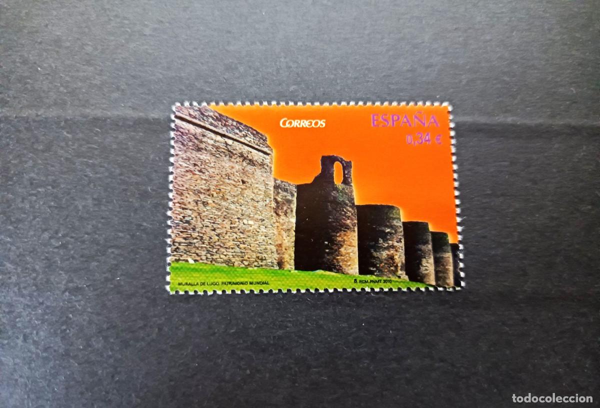 Timbres: Sello nuevo. Patrimonio Mundial. Muralla Romana de Lugo. 17 Septiembre 2010. Edifil 4592.
