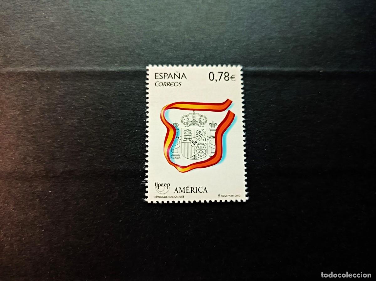 Sellos: Sello Nuevo. Am&eacute;rica UPAEP. Escudo Rodeado de Bandera. 11 de Octubre de 2010. Edifil 4601.