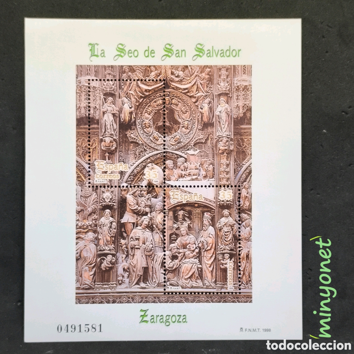 Sellos: Hoja bloque 3595 La Seo de San Salvador Zaragoza 1998