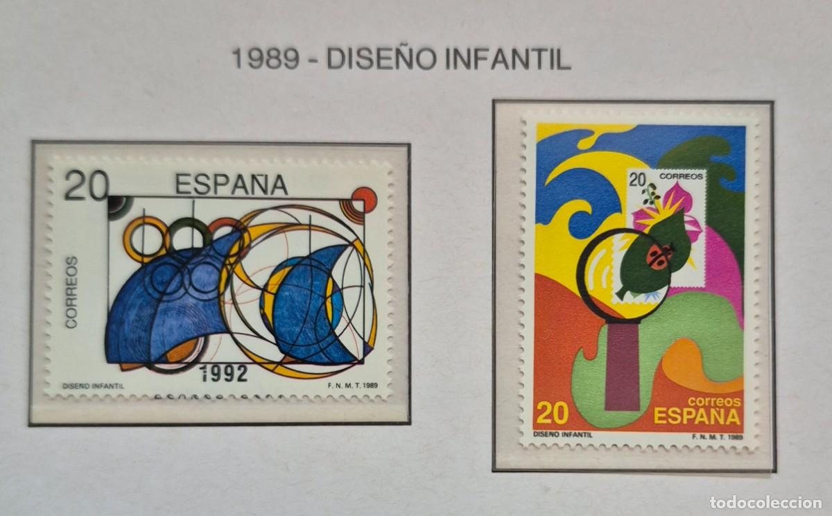 Sellos: A&ntilde;o 1989 - Edifil N 2986/2987**- Dise&ntilde;o infantil - Nuevo sin fijasello - Se env&iacute;a el de la imagen