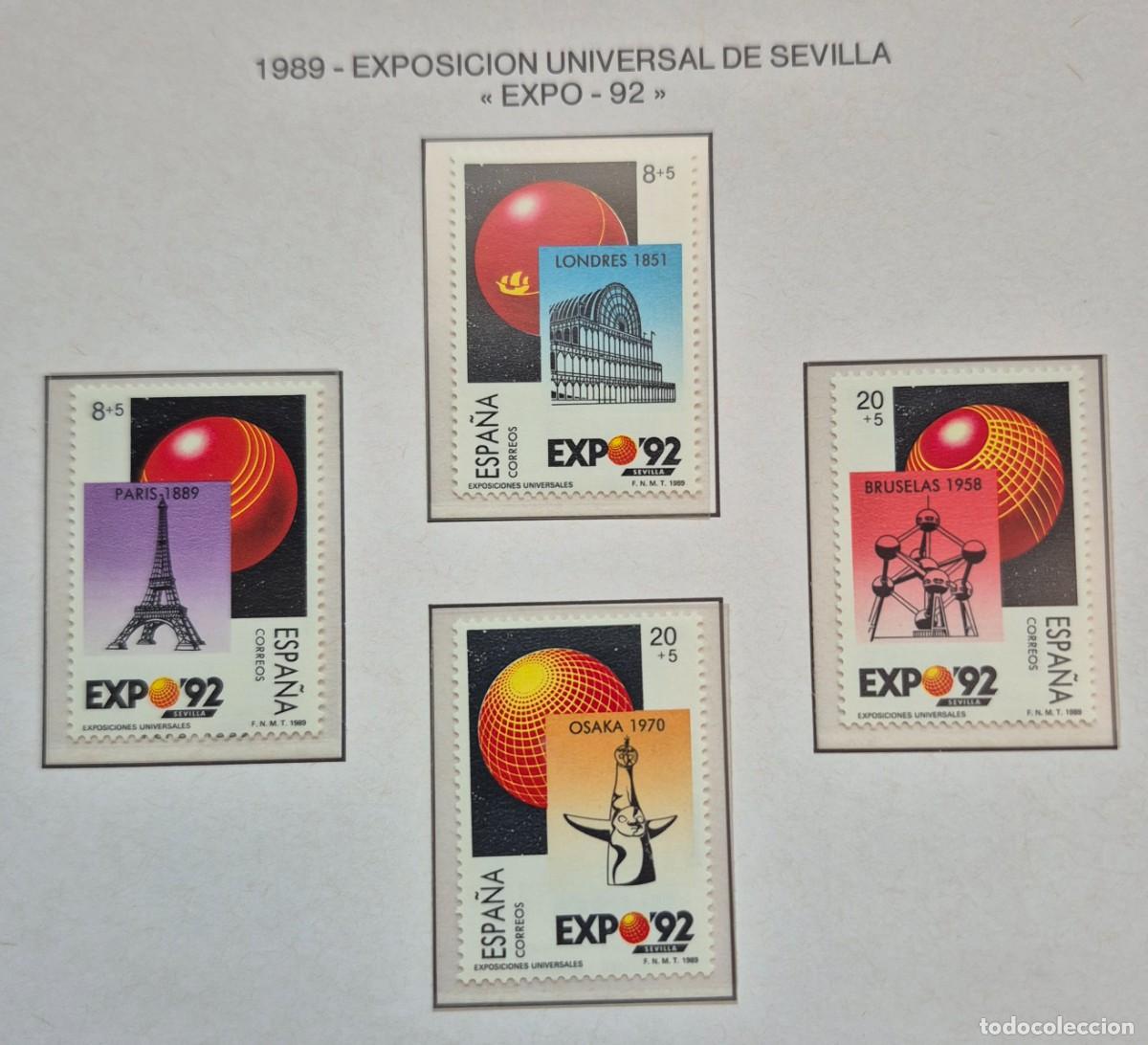 Sellos: A&ntilde;o 1989 - Edifil N 2990/2993**- Expo de Sevilla - Nuevo sin fijasello - Se env&iacute;a el de la imagen