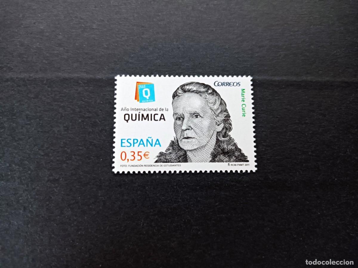Sellos: Sello nuevo. A&ntilde;o Internacional de la Quimica. Marie Curie. 7 de Febrero de 2011. Edifil 4637.