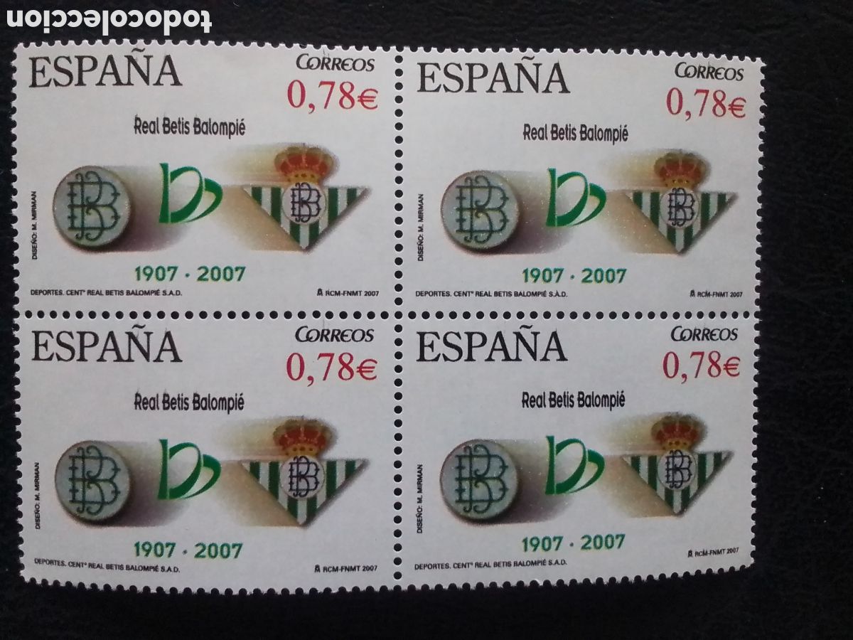 Sellos: Centenario Real Betis Balompi&eacute;