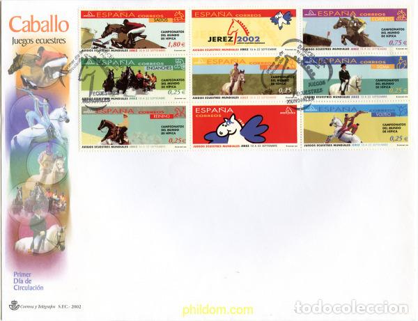 Timbres: 260820 MNH ESPA&Ntilde;A 2002 JEREZ 2002. CAMPEONATOS DEL MUNDO DE HIPICA
