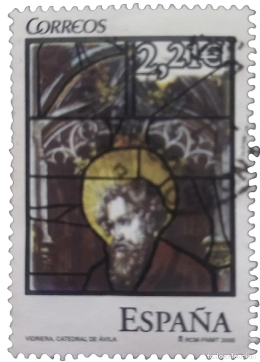 Sellos: ESPA&Ntilde;A 2005 Vidrieras - Catedral de &Aacute;vila. USADO.