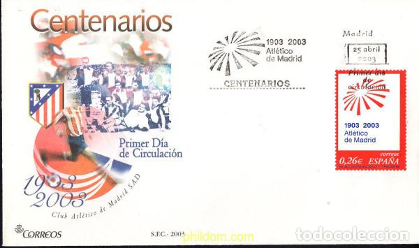 Sellos: 436223 MNH ESPA&Ntilde;A 2003 CENTENARIO CLUB ATLETICO DE MADRID