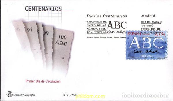 Sellos: 436202 MNH ESPA&Ntilde;A 2003 CIEN A&Ntilde;OS DEL DIARIO ABC