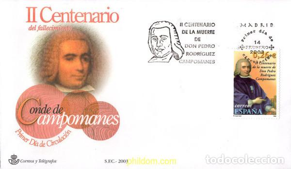 Sellos: 436198 MNH ESPA&Ntilde;A 2003 2 CENTENARIO DE LA MUERTE DEL CONDE DE CAMPOMANES