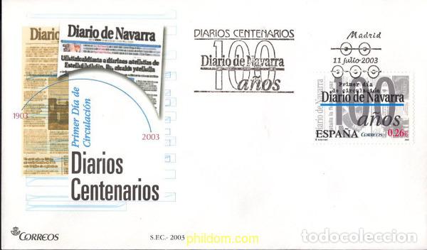 Selos: 440350 MNH ESPA&Ntilde;A 2003 CENTENARIO DEL &rdquo;DIARIO DE NAVARRA&rdquo;