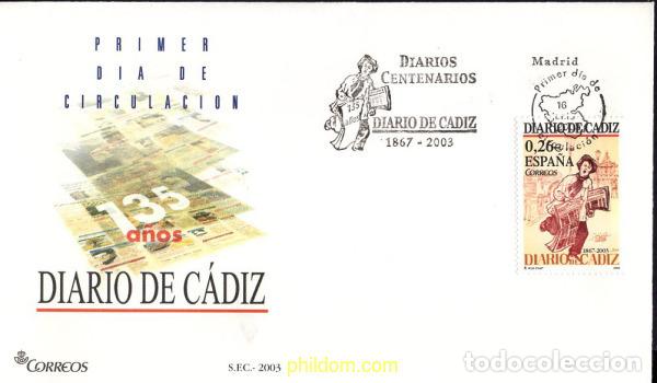 Selos: 436256 MNH ESPA&Ntilde;A 2003 135 ANIVERSARIO DEL DIARIO DE CADIZ