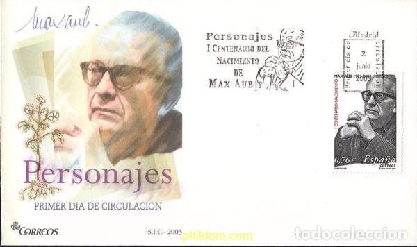 Selos: 436232 MNH ESPA&Ntilde;A 2003 CENTENARIO DEL NACIMIENTO DE MAX AUB
