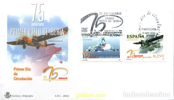 Sellos: 261044 MNH ESPA&Ntilde;A 2002 75 ANIVERSARIO DE IBERIA