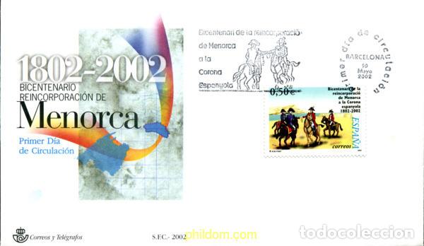 Sellos: 261039 MNH ESPA&Ntilde;A 2002 BICENTENARIO DE LA REINCORPORACION DE MENORCA A LA CORONA ESPA&Ntilde;OLA