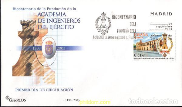 Sellos: 440358 MNH ESPA&Ntilde;A 2003 BICENTENARIO DE LA ACADEMIA DE INGENIEROS DEL EJERCITO