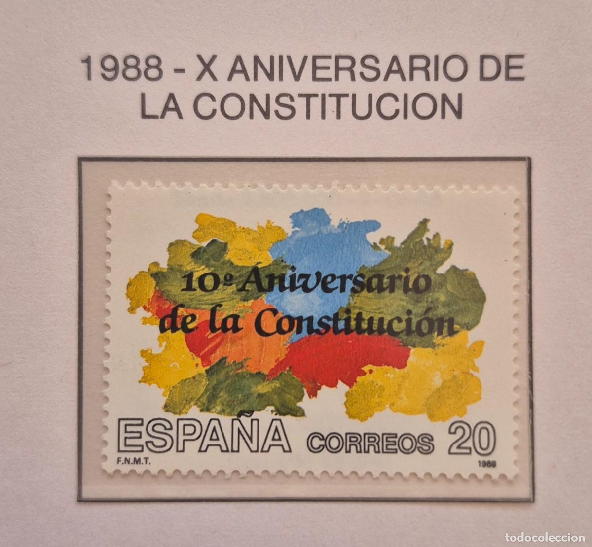 Sellos: A&ntilde;o 1988 - Edifil N 2982**-X Ani. de la constituci&oacute;n- Nuevo sin fijasello - Se env&iacute;a el de la imagen