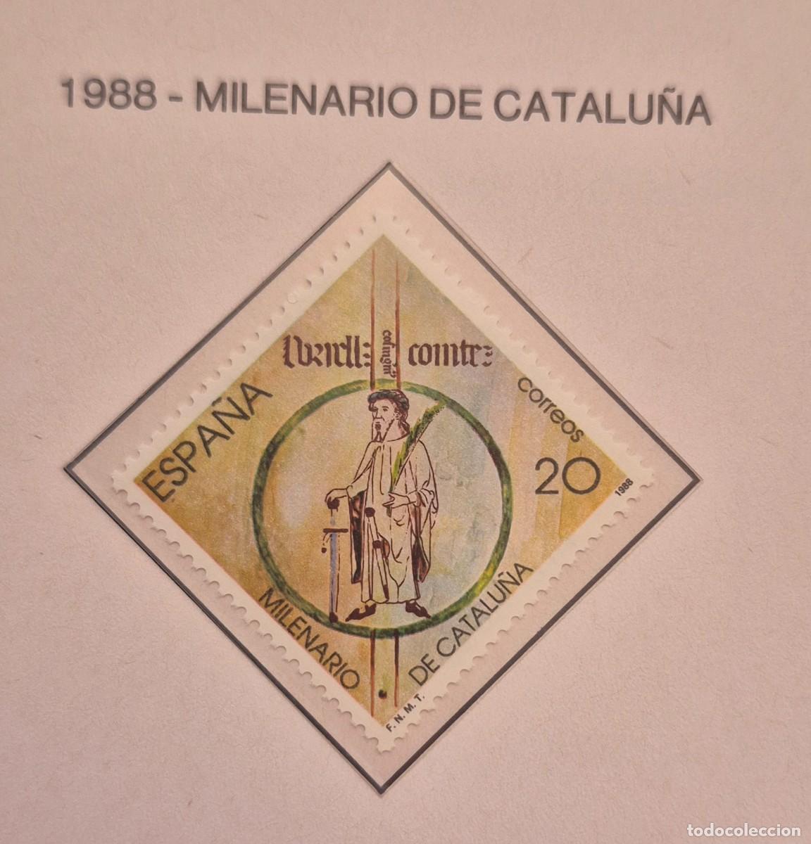 Sellos: A&ntilde;o 1988 - Edifil N 2960** - Milenario de Catalu&ntilde;a - Nuevo sin fijasello - Se env&iacute;a el de la imagen