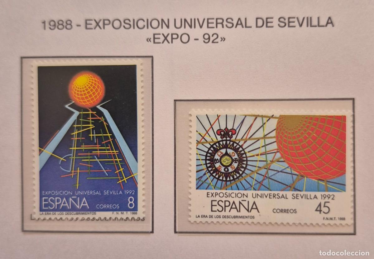Sellos: A&ntilde;o 1988 - Edifil N 2939/2940** - EXPO Sevilla 92 - Nuevo sin fijasello - Se env&iacute;a el de la imagen