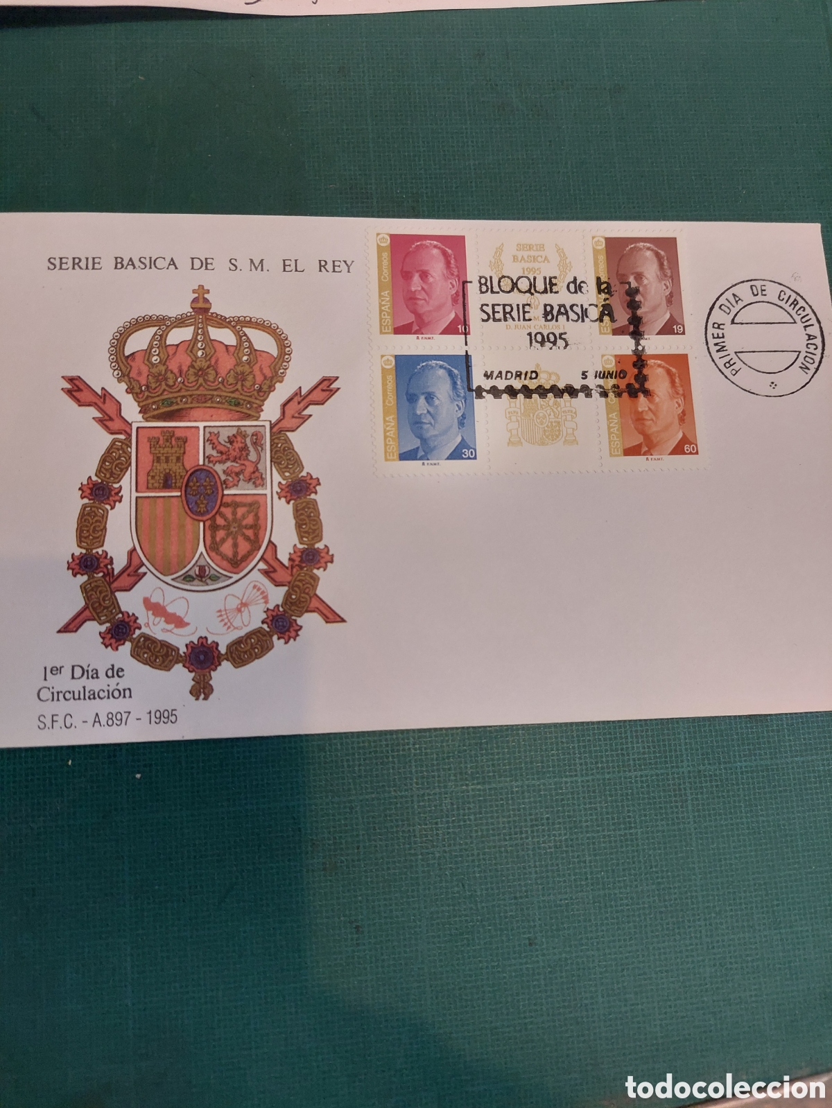 Sellos: 1995 BLOQUE serie b&aacute;sica rey juan carlos I sfc A 897 USADOS