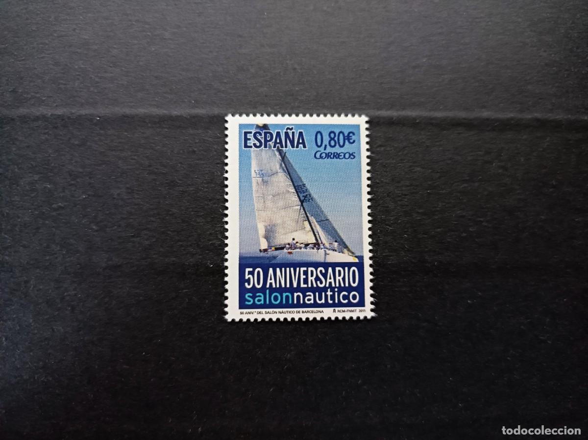 Sellos: Sello nuevo. 50 Aniv&ordm; Sal&oacute;n N&aacute;utico de Barcelona. 5 de Noviembre de 2011. Edifil 4678.