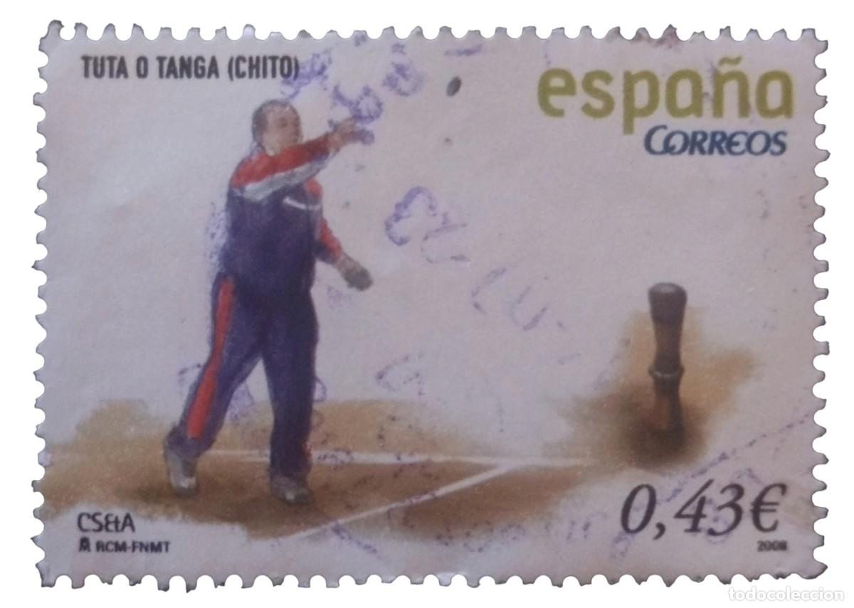 Sellos: ESPA&Ntilde;A 2008 Juegos y Deportes Tradicionales. USADO.