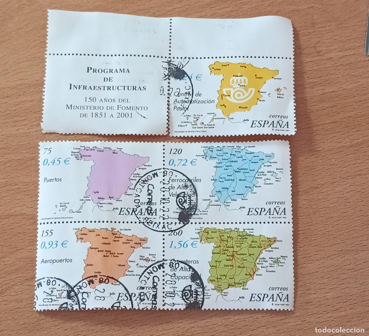 Sellos: Sellos Espa&ntilde;a 150 a&ntilde;os del Ministerio de Fomento 2001, Edifil 3855
