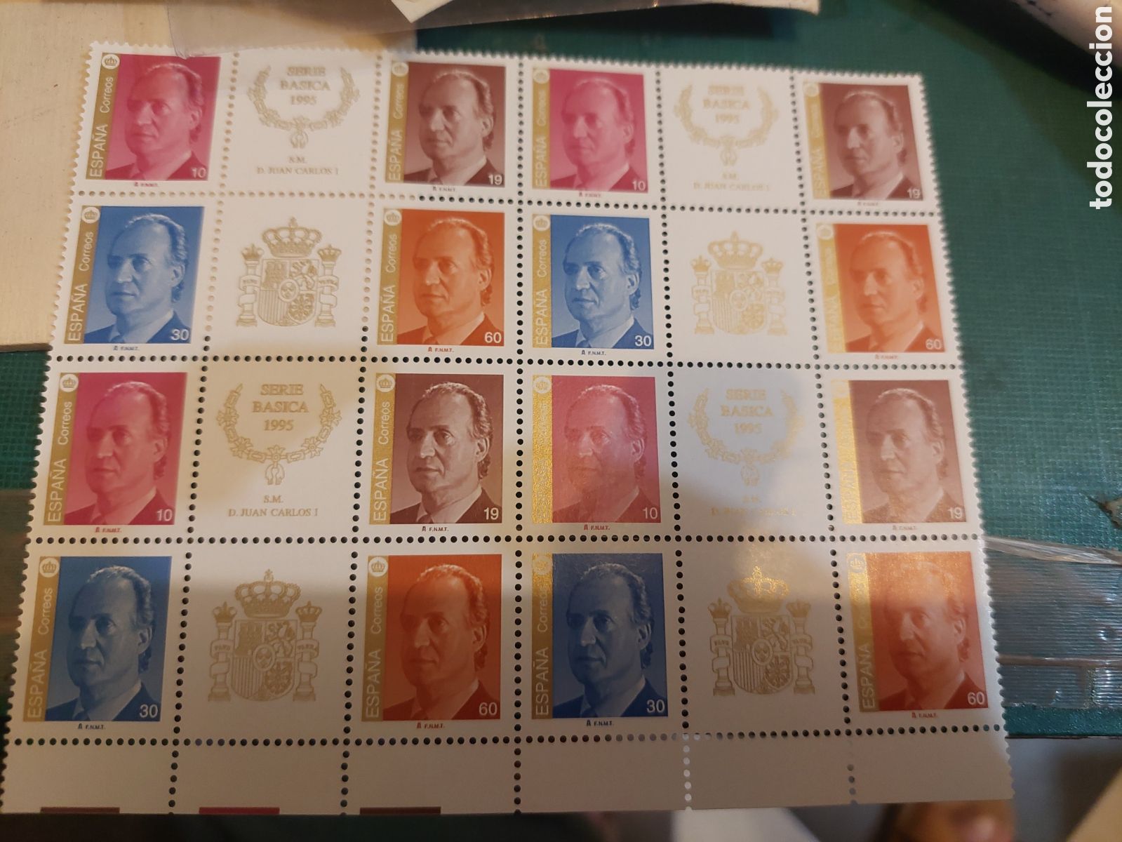Sellos: BLOQUE CUATRO EDIFIL 3472/3 1995 B&Aacute;SICA REY JUAN CARLOS I