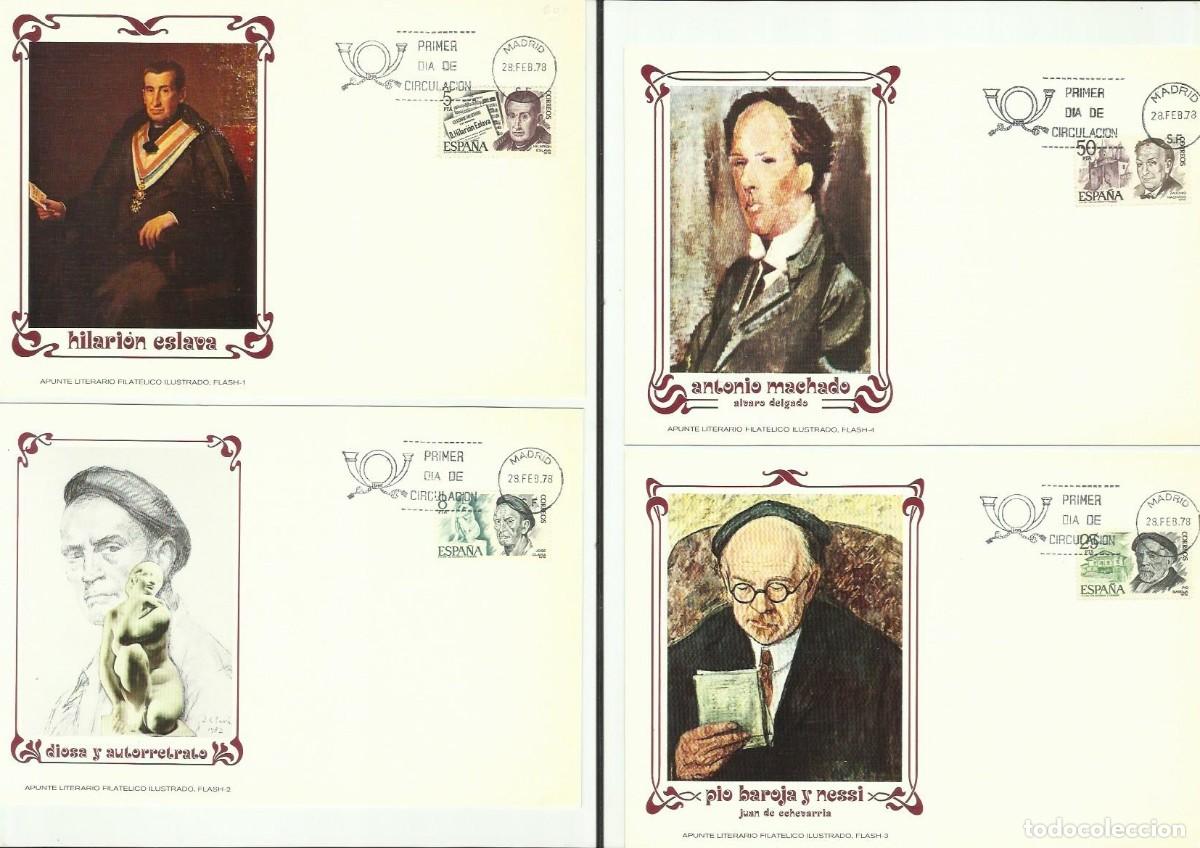 Sellos: ESPA&Ntilde;A TARJETA MAXIMA 1978 - PERSONAJES - EDIFIL 2456/2459 - YVERT 2101/2104