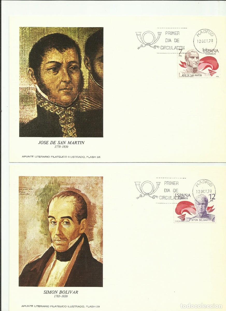 Sellos: ESPA&Ntilde;A 1978 - 2 CARTES MAXIMUM - AMERICA ESPA&Ntilde;A - Edifil 2489-90 - Yvert n&ordm; 2135-2136