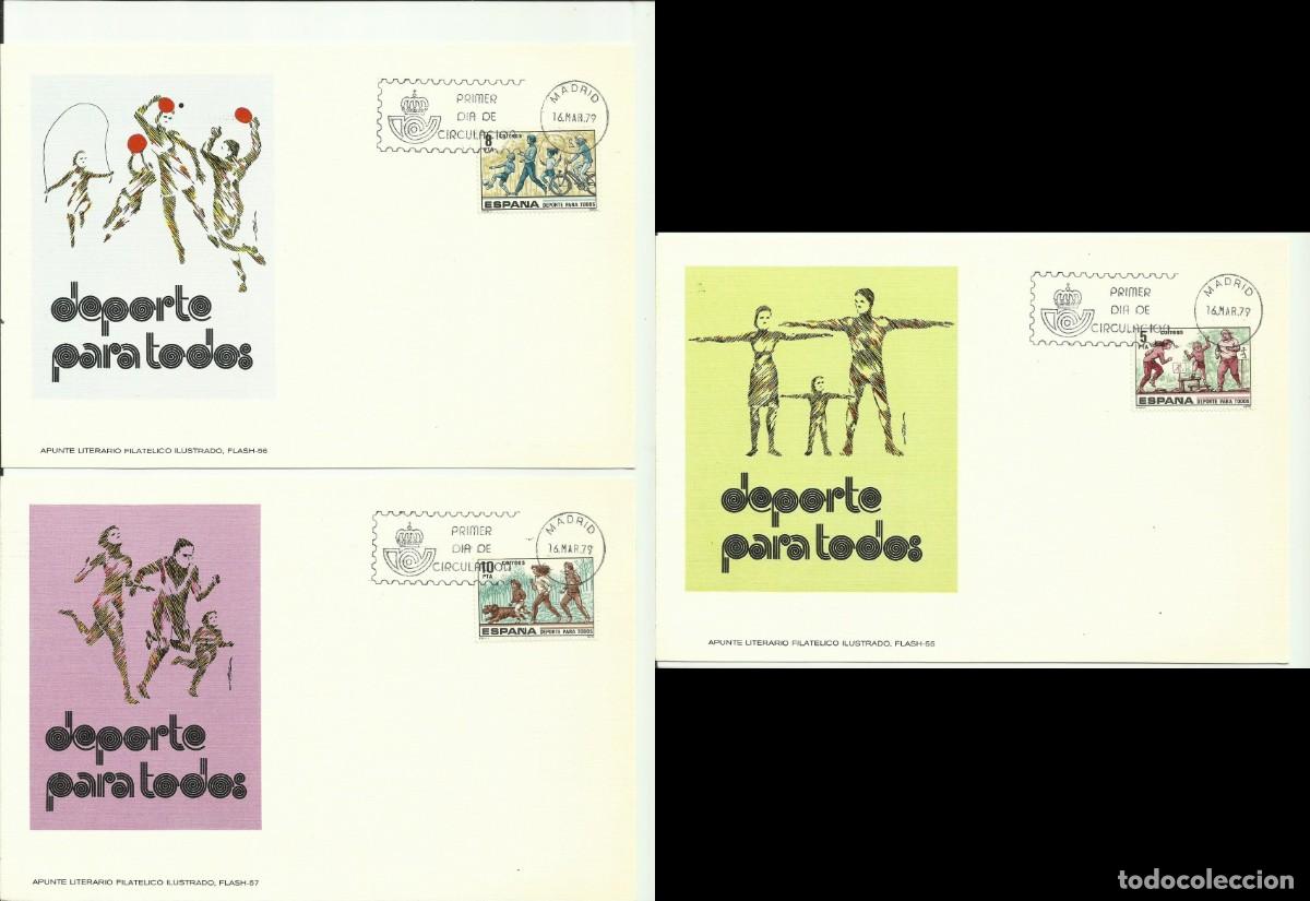 Sellos: ESPA&Ntilde;A 1979 - 3 CARTES MAXIMUM - DEPORTE PARA TODOS - Edifil 2516-18 - Yvert 2162-2164