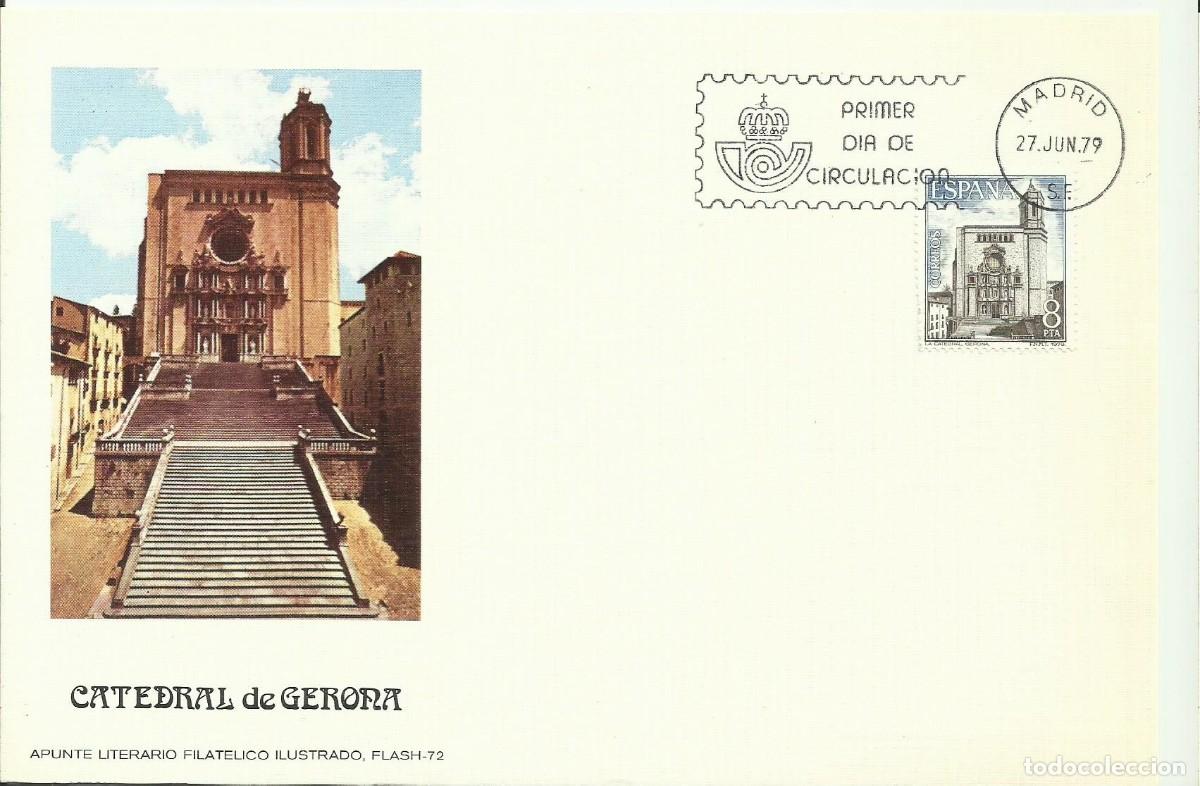 Sellos: ESPA&Ntilde;A 1979 CARTE MAXIMUM - CATEDRAL DE GIRONA - Edifil 2528 - Yvert 2179