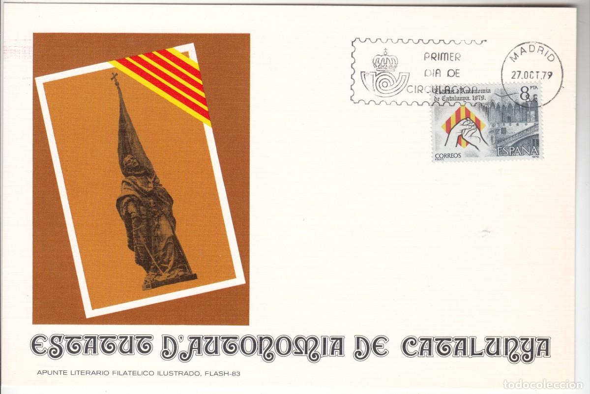 Sellos: ESPA&Ntilde;A TARJETA MAXIMA 1979 ESTATUTO DE AUTONOMIA DE CATALU&Ntilde;A - EDIFIL 2546 - MATASELLOS MADRID