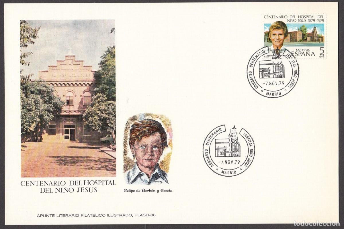 Sellos: ESPA&Ntilde;A 1979 CARTE MAXIMUM HOSPITAL DEL NI&Ntilde;O JESUS - EDIFIL 2548 - YVERT 2194 OBLITERACION HOSPITAL