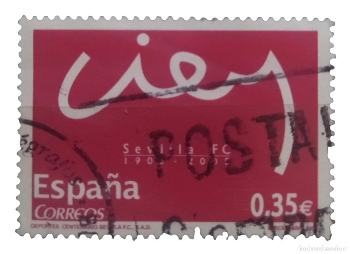 Sellos: ESPA&Ntilde;A 2005 F&Uacute;TBOL - CENTENARIO DEL SEVILLA F.C. USADO.