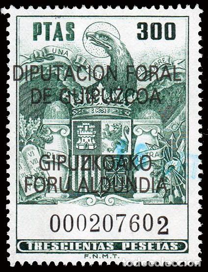 Sellos: Espa&ntilde;a - Fiscales - Diputaci&oacute;n Guip&uacute;zcoa - Alemany (*) 34 - 1982 - P&oacute;lizas sobrecargada