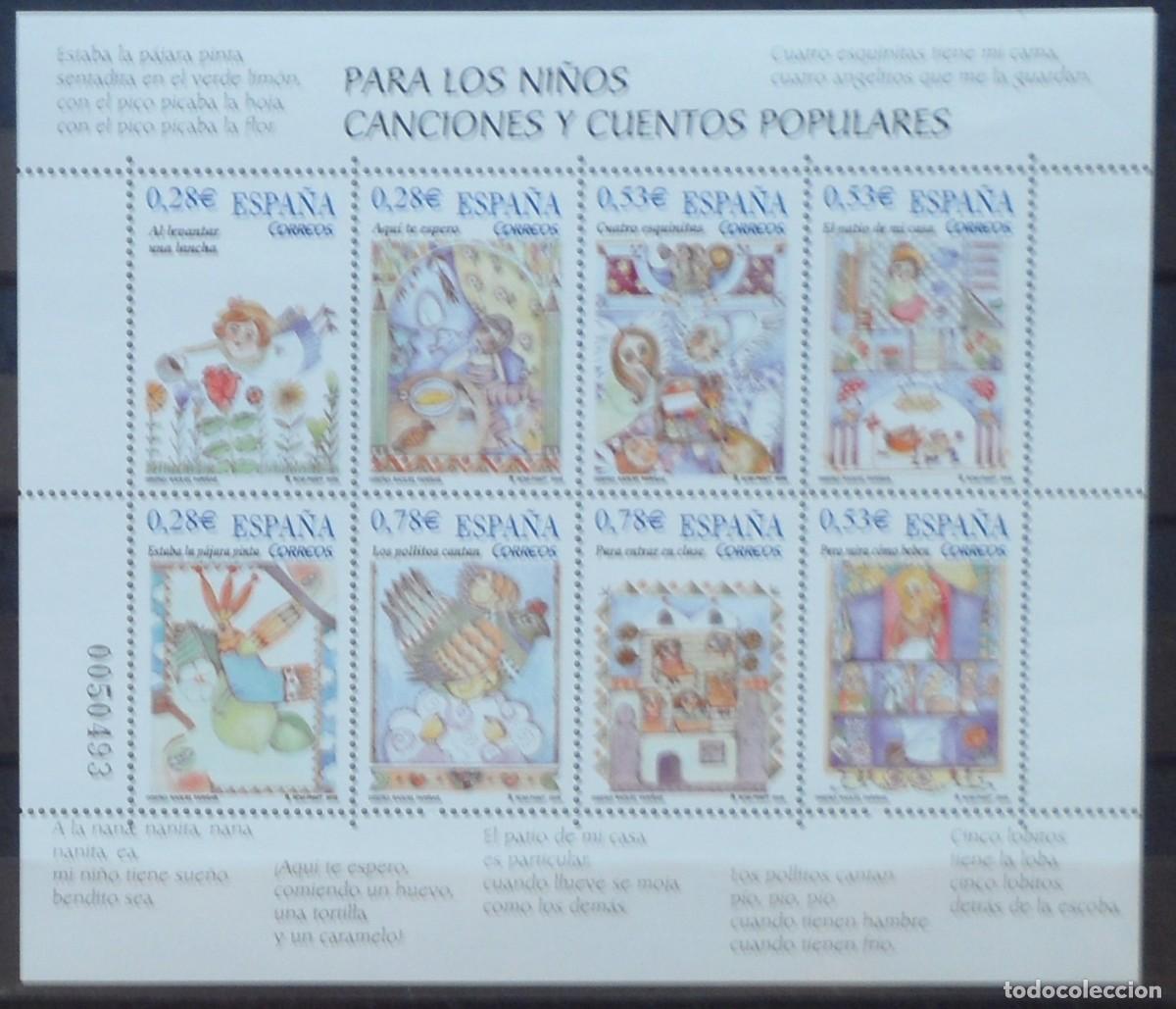 Sellos: 2005-ESPA&Ntilde;A-SELLOS NUEVOS-BAJO FACIAL 20%-VER FOTO-N&ordm;4154-PARA LOS NI&Ntilde;OS-CANCIONES Y CUENTOS POPULAR